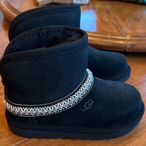 UGG Black Boots with Metallic Trim